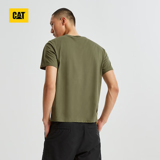 CAT卡特24春夏男户外Coolmax科技经典logo印花短袖T恤 绿色 L