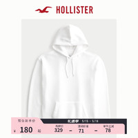 HOLLISTER24春夏美式风纯色抓绒帽衫卫衣男女装 355384-1 白色 M (180/100A)