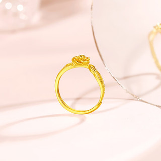 周六福玫瑰物语5G工艺黄金戒指女 计价A0113205 12号 约3.01g 