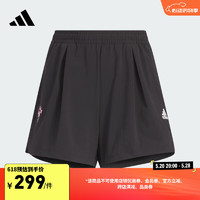 adidas PEMSLOU联名简约休闲舒适梭织短裤大童夏阿迪达斯轻运动 黑色 134CM