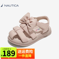 NAUTICA诺帝卡儿童凉鞋罗马果冻鞋女宝宝包头女孩洞洞鞋户外沙滩鞋镂空猪笼鞋子 粉色 30码