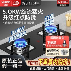 XUNDA 迅达 燃气灶双灶煤气灶家用Q2HA红点防烫5.0KW台嵌两用猛火液化气