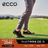 爱步（ECCO）高尔夫休闲皮鞋男鞋 2024年春季商务鞋 高尔夫经典混合110214 黑色11021401001 40