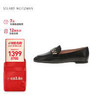 STUART WEITZMAN 礼物SW女士FRANCES FLAT系列经典百搭粗跟平底鞋 黑色36.5