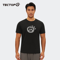 TECTOP 探拓 速干t恤男短袖夏季透气训练上衣跑步健身运动速干衣 经典黑 S