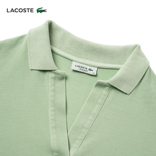 LACOSTE法国鳄鱼女装24夏季时尚短款纯色舒适短袖POLO衫|DF7185 IP8/浅绿色 40 /170