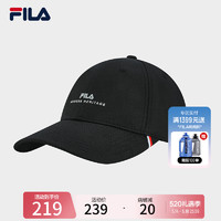 FILA 斐乐男帽棒球帽2024夏时尚休闲运动帽遮阳帽鸭舌帽 正黑色-BK XS