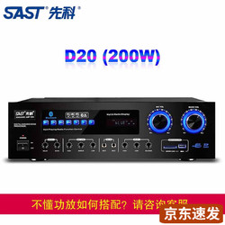 SAST 先科 专业KTV功放机hifi功放大功率家用卡拉OK会议音响功放机 D20 200W