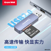 百亿补贴：Great Wall 长城 原装USB2.0读卡器SD/TF多功能二合一电脑手机内存读卡器专用