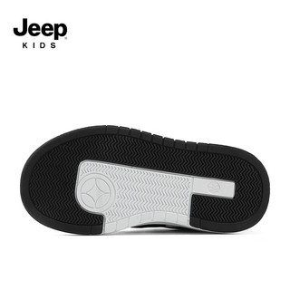 Jeep童鞋男童单双网面运动鞋轻便板鞋2024春季儿童女童小白鞋 黑色/单网 36码 鞋内长约23.3cm