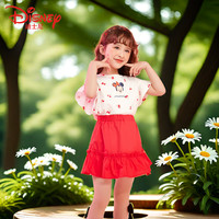 Disney 迪士尼 女童夏季套装薄款儿童夏装短裙T恤两件套女孩宝宝衣服时髦
