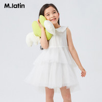 88VIP：M.Latin 马拉丁 童装女大童连衣裙2022夏装新款儿童网纱复古大领子公主裙子