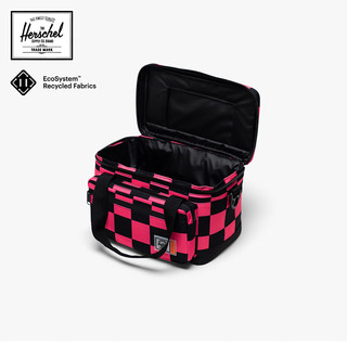Herschel赫行 户外露营野餐包便携保温包旅行包 格纹荧光粉/黑色