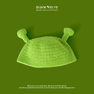 蒂潤石可爱保暖针织套头冷帽创意搞怪绿色痞幼帽怪物史莱克卡通帽子女冬 皮卡丘面罩 均码（大小有要求的）