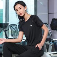 ENVIE 女式运动T恤宽松速干网纱拼接短袖瑜高级感伽服户外跑步服健身服