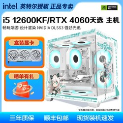 intel 英特尔 i5 12600KF/华硕天选4060电脑主机电竞游戏家用白色diy台式组装机