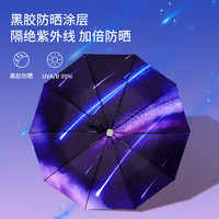 全自动创意星空雨伞男女十骨加大黑胶防晒防紫外线遮阳伞太阳伞