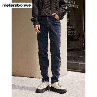 直筒加绒牛仔裤男冬新款基础长裤舒适小直角裤