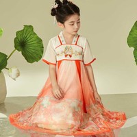 小虎·帕蒂 女童中国风汉服连衣裙24夏新款儿童古风裙子