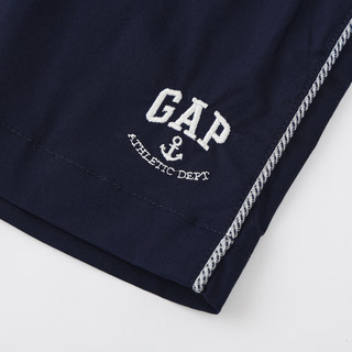 Gap女童2024夏季logo撞色绗线短裤宽松儿童装休闲裤466718 海军蓝 160cm(14-15岁)亚洲尺码