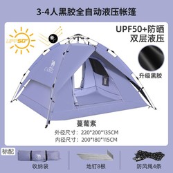 CAMEL 骆驼 便携式折叠防雨野餐露营黑胶双层自动帐篷A1S3NA111-3