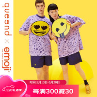 chundu 淳度 睡衣夏季男女士家居服套装纯棉两件套 线条emoji紫/电光紫(男女同款)01 XXL