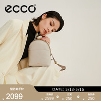 爱步（ECCO）双肩包女 24年夏季轻奢牛皮背包 小号双肩包9107807 灰褐色910780790387 尺码00