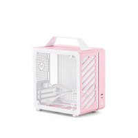 方糖机械大师 酷方 C24小方糖 迷你ITX机箱 便携 手提小型桌面机箱,多彩配色,塔式散热 -仲夏粉Air版 标配