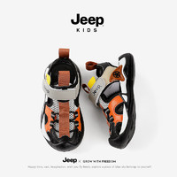 Jeep 吉普 儿童凉鞋魔术贴轻便透气防滑包头鞋