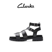 Clarks 其乐 女鞋24夏季新款镂空绑带低跟缓震罗马凉鞋