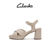 Clarks 其乐 丽姿系列女鞋新款夏季粗跟交叉带镂空高跟凉鞋