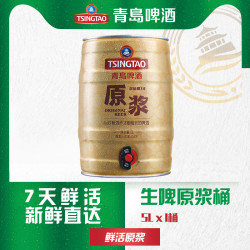 tsingtao青岛啤酒13度5l1桶7天原浆桶啤12瓶