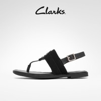 限尺码：Clarks 其乐 女鞋平底人字舒适夹趾凉鞋外穿沙滩细带凉鞋