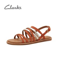 Clarks 其乐 女鞋细带罗马凉鞋拼色绑带搭扣舒适百搭沙滩女凉鞋