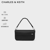 CHARLES&KEITH24夏季亮钻手提单肩翻盖小方包女SL2-20782397 Noir黑色 S