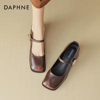 DAPHNE 达芙妮 法式玛丽珍鞋女中跟2024新款复古凉鞋小香风配裙子通勤单鞋
