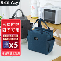 爱尚游（ASY）饭盒便当保温袋保温包2-8度母乳保鲜药品冷藏箱保温箱送餐箱蓝色