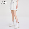 A21 女装梭织高腰百褶短裙 米白 L