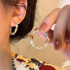 KOSE 高丝 彩色新中式串珠耳环女复古民族风个性耳钉感小众设计耳饰品