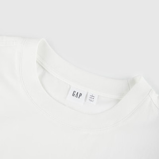 Gap 盖璞 男女款吸湿速干拼接抽绳短袖T恤 465071 白色 XL