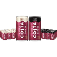 88VIP：可口可乐 COSTA/ 咖世家醇香拿铁180ml*12罐+焙享黑咖180ml*12罐即饮咖啡