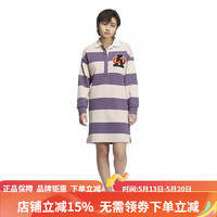 adidas 阿迪达斯 三叶草女冬翻领长袖条纹休闲运动连衣裙IN1061 IN1061  XS