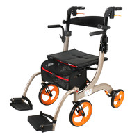 FZK+ 铝合金老人助行器助步器老人购物车手推可坐折叠助行车便携拐杖车手推车老年人购物车 3105(脚踏款)