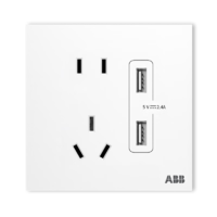 ABB 盈致系列 白色 五孔带双USB插座