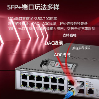 兮克三层管理交换机2.5G口+10G光口电口智能温控风扇支持DHCP路由功能支持猫棒SKS8300-12E2T2X