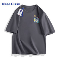 NASA GISS 官方潮牌联名T恤男卡通动漫简约纯棉舒适夏季短袖男装 铁灰 3XL
