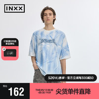 英克斯（inxx）APYD 美式高街风刷色短袖T恤装潮牌复古渐变色上衣 蓝色 L