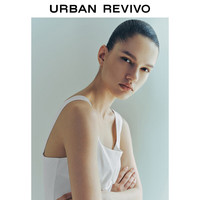 URBAN REVIVO 女士法式圆领中长款无袖连衣裙 UWG740087 本白 XS