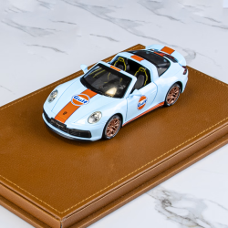 飞越无限保时捷911targa4s海湾石油全合金模型车牌定制