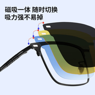 CHASM 磁吸套镜眼镜框（附赠3个偏光套镜）+配1.60非球面镜片(度数备注)